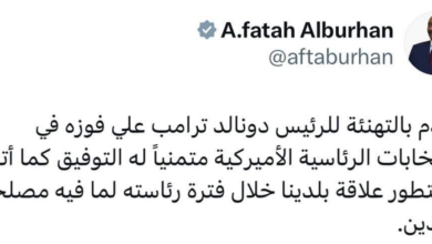 عبد الفتاح البرهان مهنئا ترامب: نتطلع لعلاقات متطورة لما فيه مصلحة البلدين