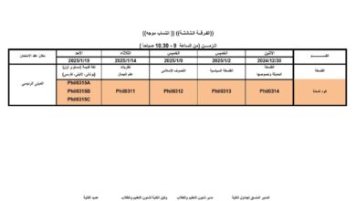 جدول امتحانات الفرقة الثالثة لكلية الآداب جامعة القاهرة انتساب 2024/2025