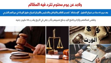 محكمة الاستئناف تتصدى للظلم والتدليس بالأوراق لضياع حقوق الورثة.. برلمانى