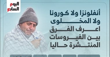 جدول باختلافات الأعراض بين الأنفلونزا وكورونا والمخلوى.. انفوجراف